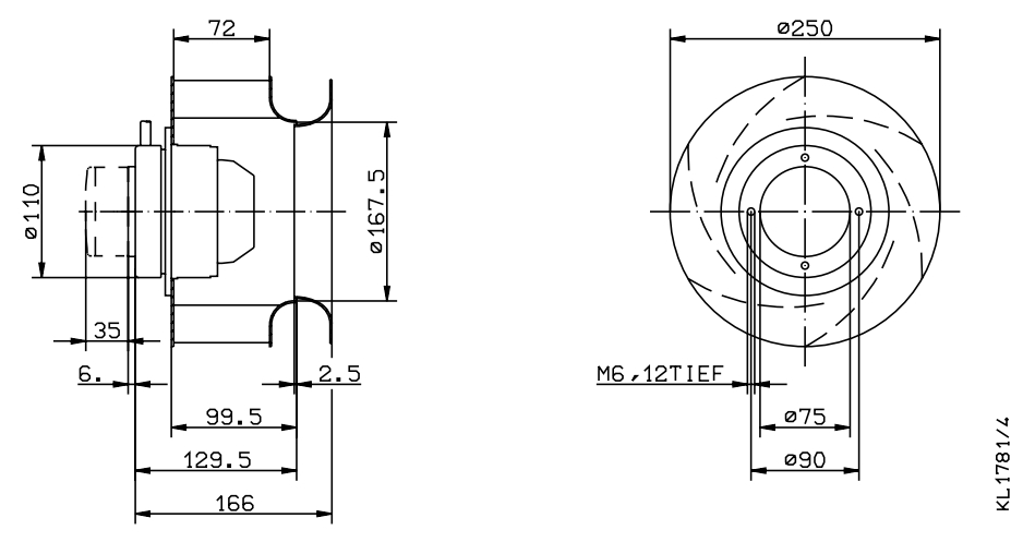 Чертеж вентилятора RH25M-2EK.1E.2R арт. 111132